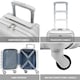 image 2 of 40x30x20cm Wizz Air & Vueling Maximum Size Free Cabin Carry On Lightweight 4 Wheel ABS Hard Case Suitcases Cabin Carry On Hand Luggage Silver | Silver | Cabin Bag
