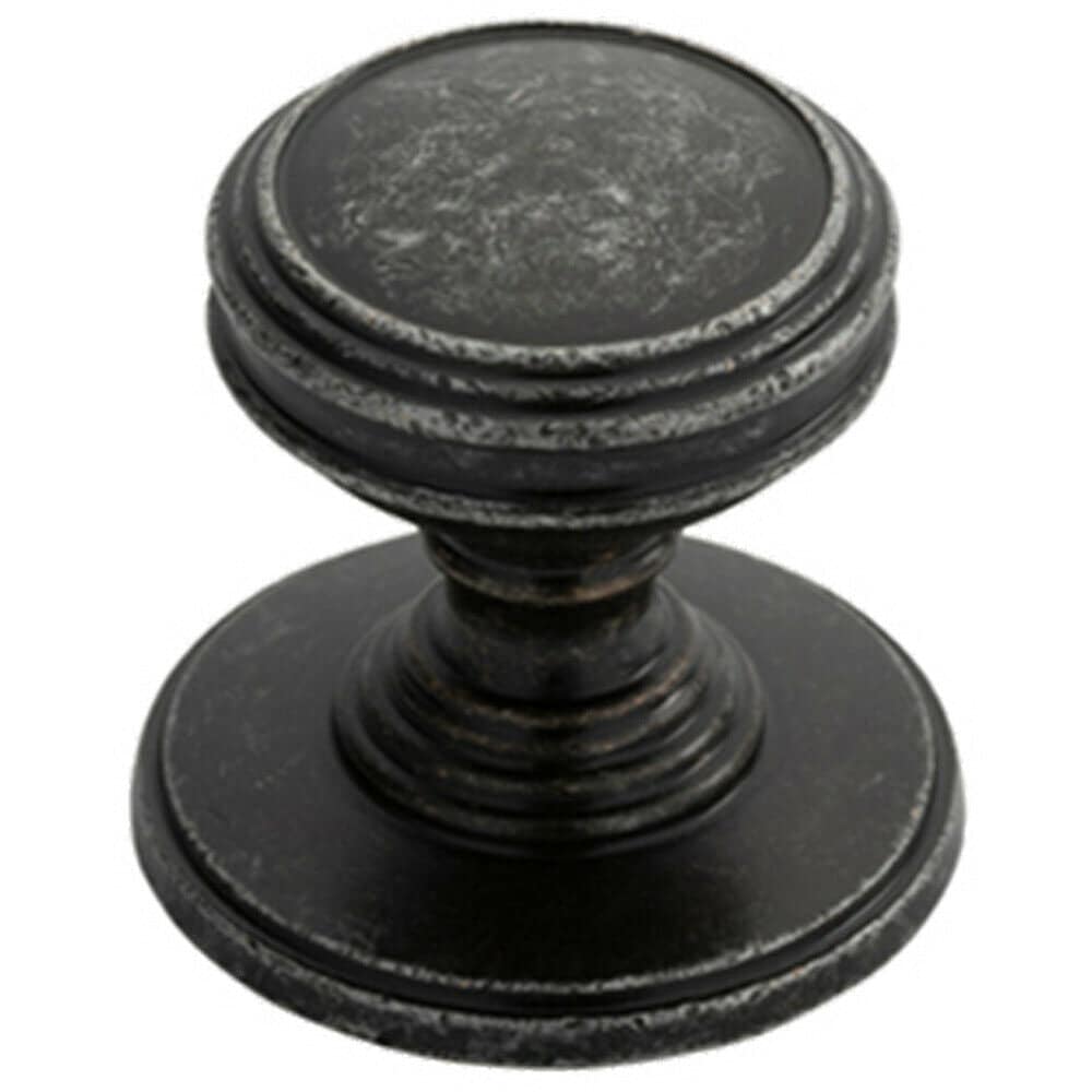 Loops Ringed Tiered Cupboard Door Knob 25mm Diameter Pewter Cabinet Handle