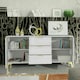 image 7 of Sideboard 140cm White High Gloss with Gold Accents White