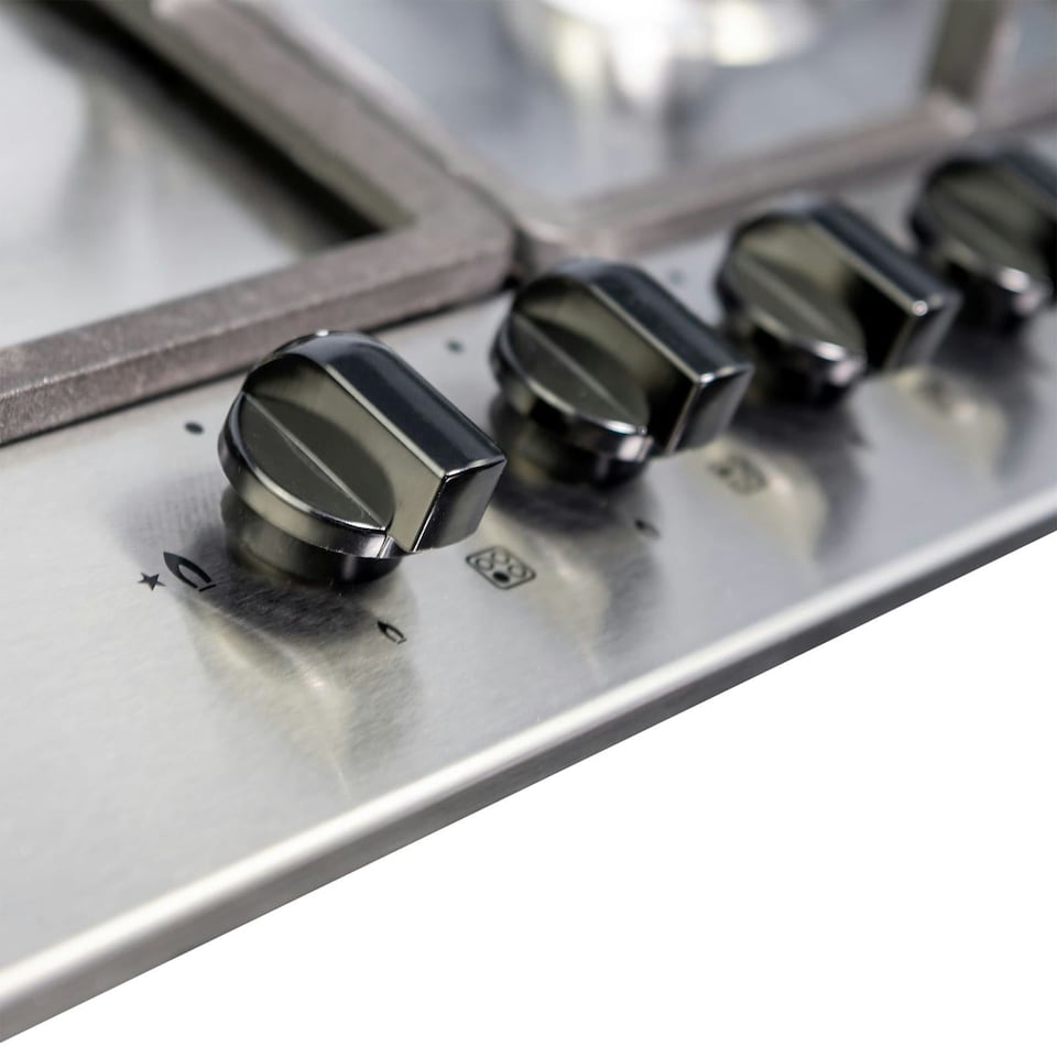 image 1 of SIA SSG601SS 60cm Stainless Steel 4 Burner Gas Hob With Cast Iron Pan Stands