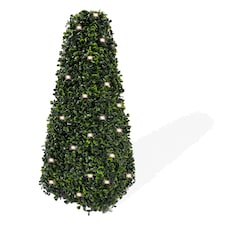 Best Artificial 2ft Pre-Lit Pyramid Obelisk Boxwood Topiary Tree