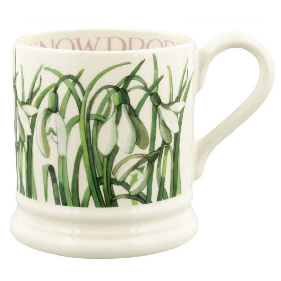 image 1 of Mug: 1 x 300ml Emma Bridgewater Snowdrop Half Pint Mug, Ceramic White