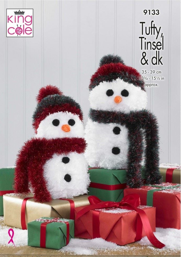 King Cole Tinsel Chunky, Tufty Super Chunky & Dollymix DK Knitting Pattern 9133, Toys - 35 - 39 cm