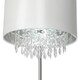 image 7 of First Choice Lighting Pair of Cream Faux Silk Jewelled Floor Lamps Chrome | White