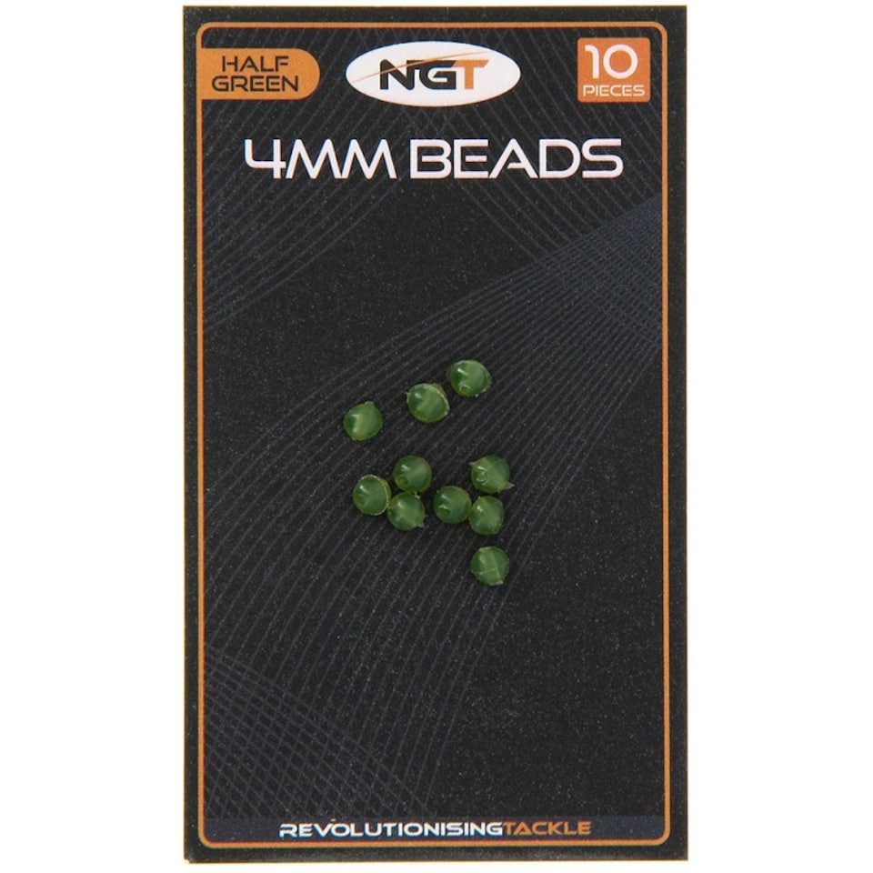 image 1 of NGT 4mm Beads - Half Green - Pack of 10