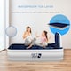 image 9 of Get Fit Air Bed With Built In Electric Pump - Premium Single Airbed - Quick Blow Up Bed With Headboard & Free Inflatable Pillow | White | White / Navy | 1