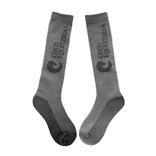 Coco Equestrian Light Grey Unisex Adult Breathable Knee High Long Boot Horse Riding Socks - 1 Pair Grey