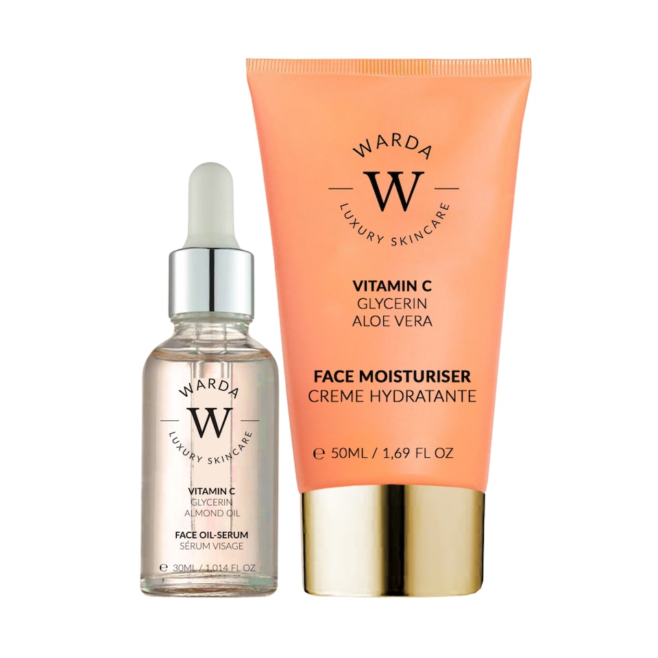 image 1 of Warda Luxury Skincare Skin Glow Boost Vitamin C Moisturiser 50ml + Vitamin C Glow Boost Oil-Serum 30ml