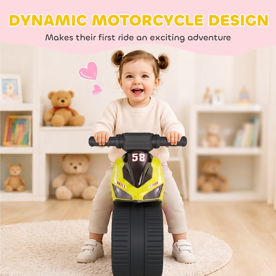 image 1 of AIYAPLAY Balance Bike for 18-36 Months with Music Extra-Wide Wheels Green