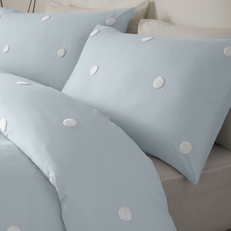 image 1 of Appletree Dot Garden Duvet Cover Set Duck Egg with White Dots