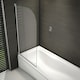 image 4 of 800x1400mm 180 Pivot Shower Bath Screen Tempered Glass Door Panel Chrome