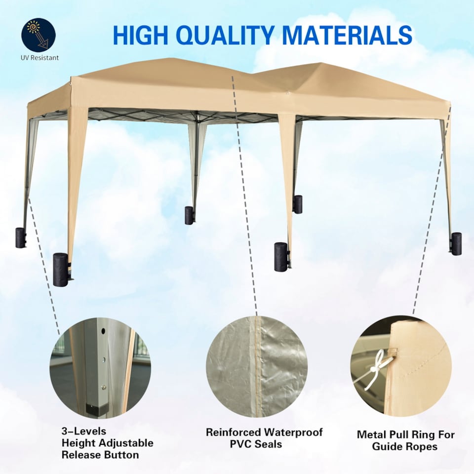 image 1 of MCC Direct 3x6 Pop Up Gazebo With Removable Sides Beige | Cream | Cream