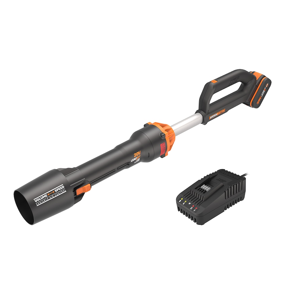 image 1 of WORX Nitro 20V Cordless Leaf Blower, 1pc 4.0AH Battery, Charger Included, 2-Speed Control, Brushless Motor 2.0 WG543E
