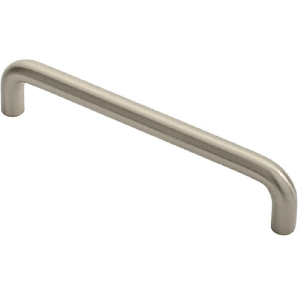 Loops Round D Bar Cabinet Pull Handle 138 x 10mm 128mm Fixing Centres Satin Nickel in Metallics