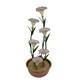 image 1 of Primrose Potted Pink Lily Tiered Cascading Zinc Water Feature Fountain 100cm