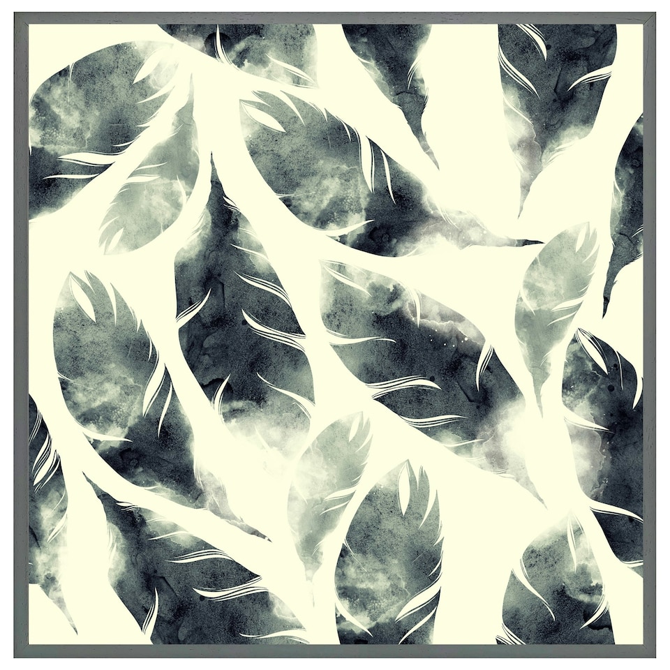 image 1 of Feathers fantastic birds pattern (Picutre Frame) Grey | S