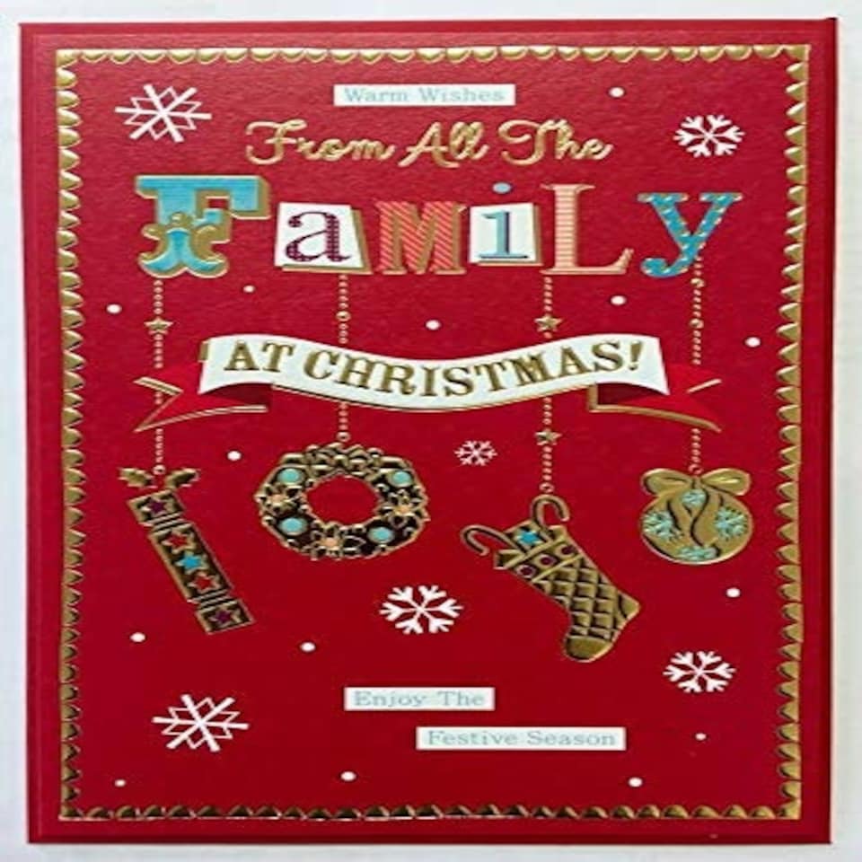 image 1 of TRADITIONAL FROM ALL THE FAMILY AT CHRISTMAS NICE VERSE GOLD FOIL GREETING CARD