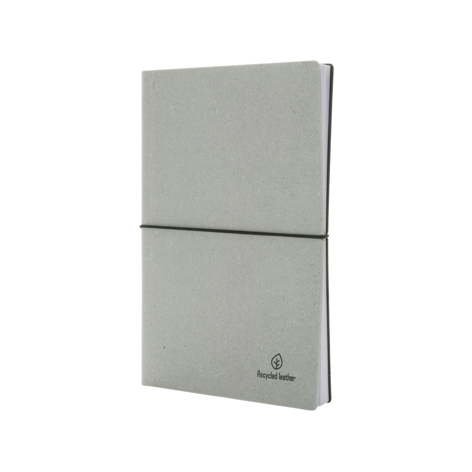 image 1 of XD Collection Recycled Leather A5 Notebook - Light Grey - One Size