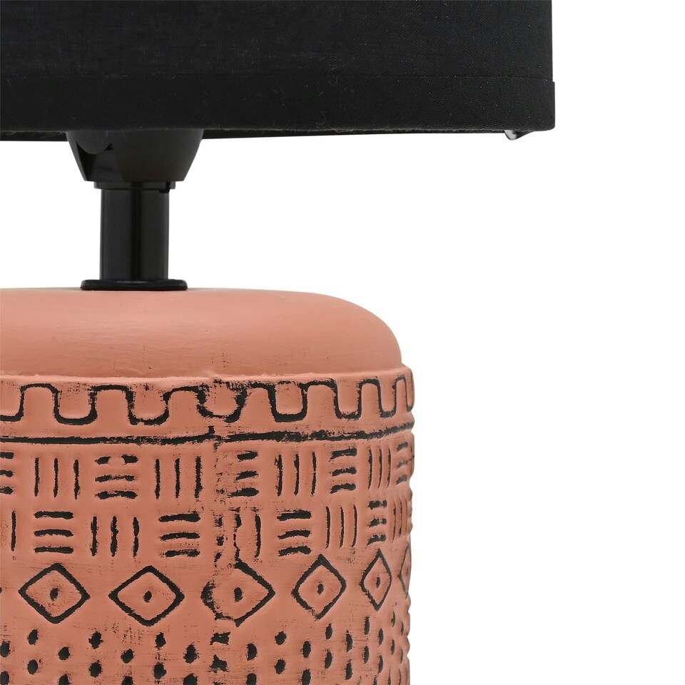 image 1 of Hestia Lamp with Terracotta Base & Black Shade Orange | Terracotta