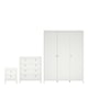 image 1 of Madrid 3 Piece Bundle, Bedside, Chest and 3 Door Wardrobe in White
