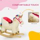 image 7 of AIYAPLAY Rocking Horse, Unicorn Rocking Horse with Realistic Sounds, Safety Belt, Wooden Base, Plush Ride on Unicorn, for Ages 18-36 Months, Cream White