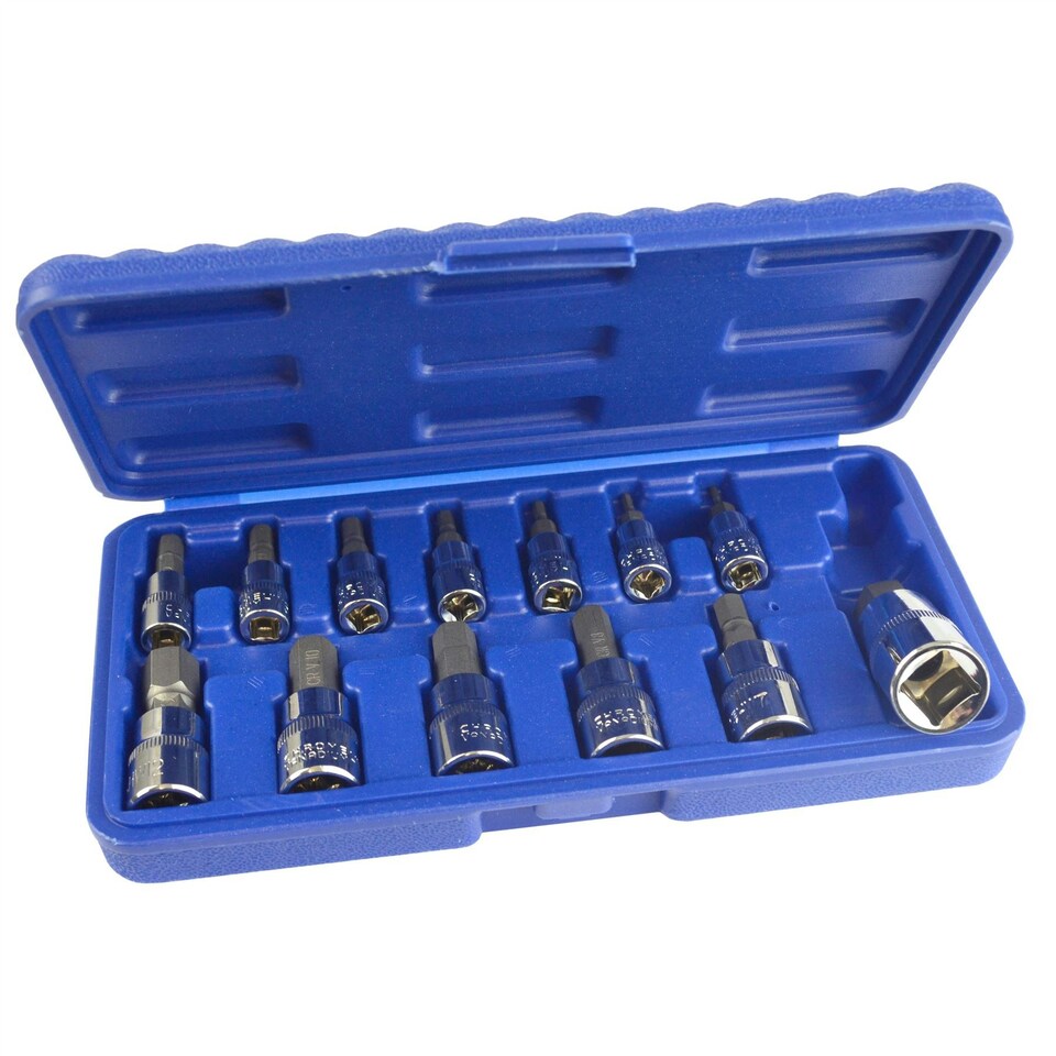 image 1 of 13pc Metric Allen / Hex Bit Socket Set 1/4" 3/8" and 1/2" Drive AT748