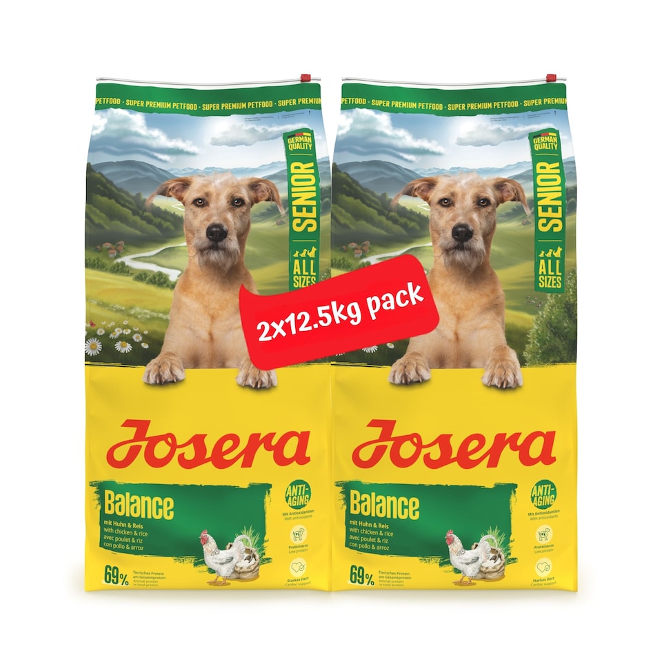 image 1 of Josera Senior Balance complete dry dog food | For older or less active dogs | Lower protein | Reduced fat | Gluten-free | Cardiac & Joint support | 2x12.5kg pack