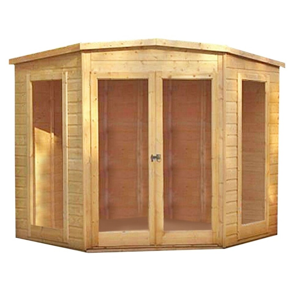 image 1 of Barclay Shiplap Summerhouse Garden Sun Room Approx 7 x 7 Feet Brown