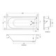 image 2 of Round Single Ended Bath Tub, Black Framed Screen, Chrome Waste - 1700 x 700mm White
