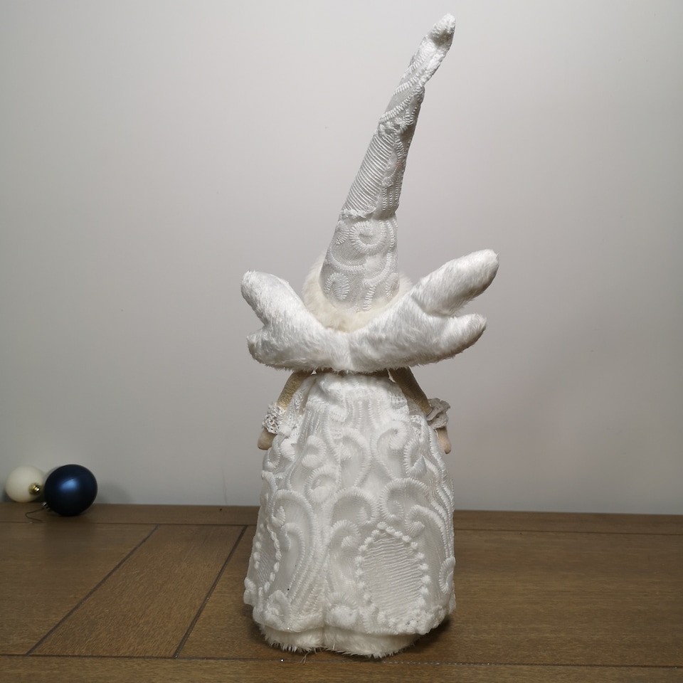 image 1 of 35cm Premier Christmas Tree Top Angel Decoration in White