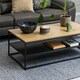 image 4 of Gila Coffee Table with Open Shelf in Oak & Black