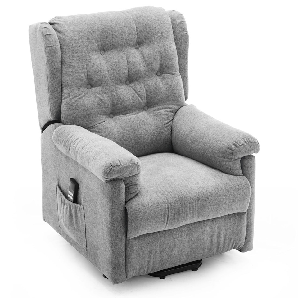 image 1 of Barnsley Fabric Electric Dual Motor Rise Recliner Mobility Armchair (Grey)