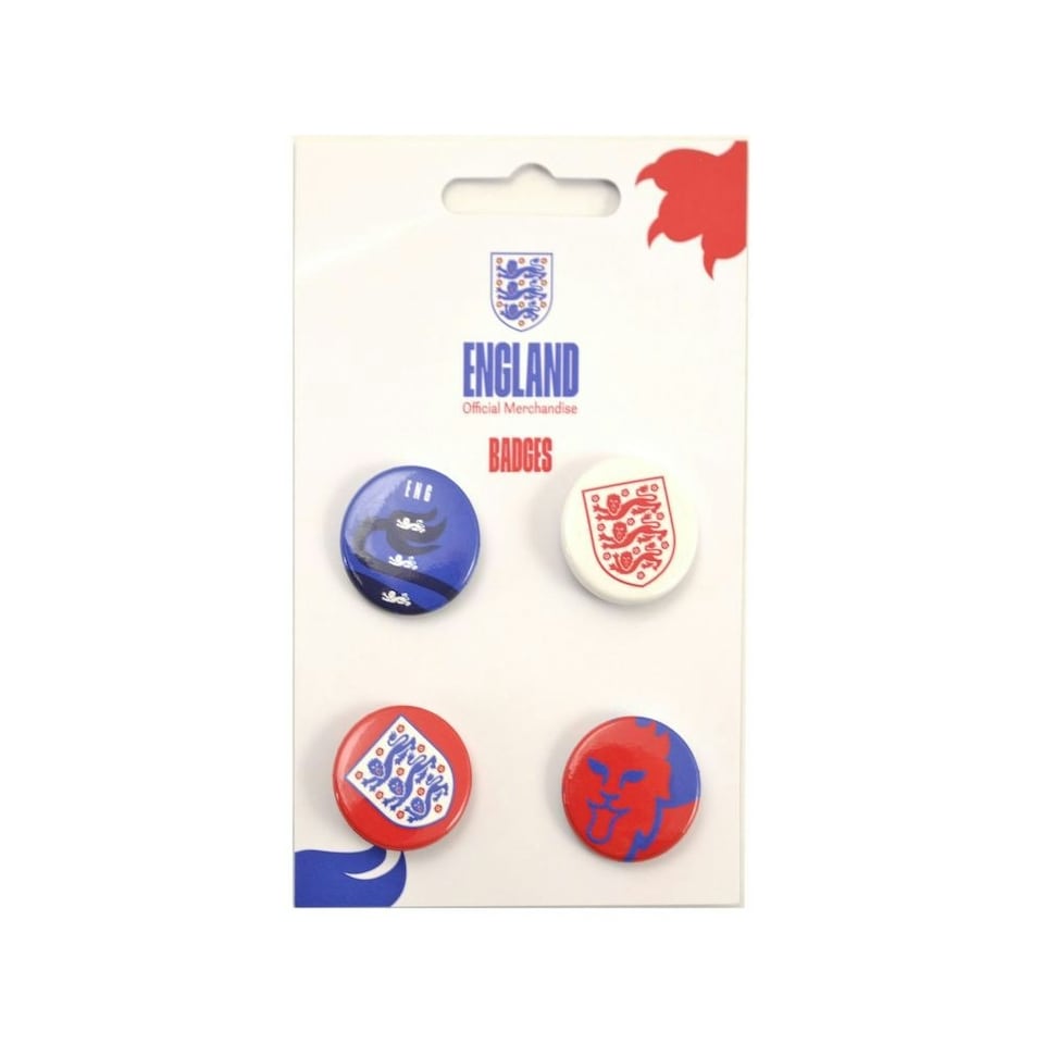 image 1 of England FA Badge (Pack of 4) - Blue/White/Red - One Size
