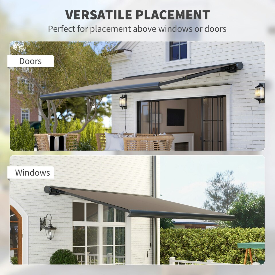 image 1 of Outsunny DIY Retractable Canopy with Remote Controller for Patio, Light Grey Grey