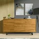 image 8 of Sideboard 140cm Oak Finish with Matching Fronts and Black Frame Multi
