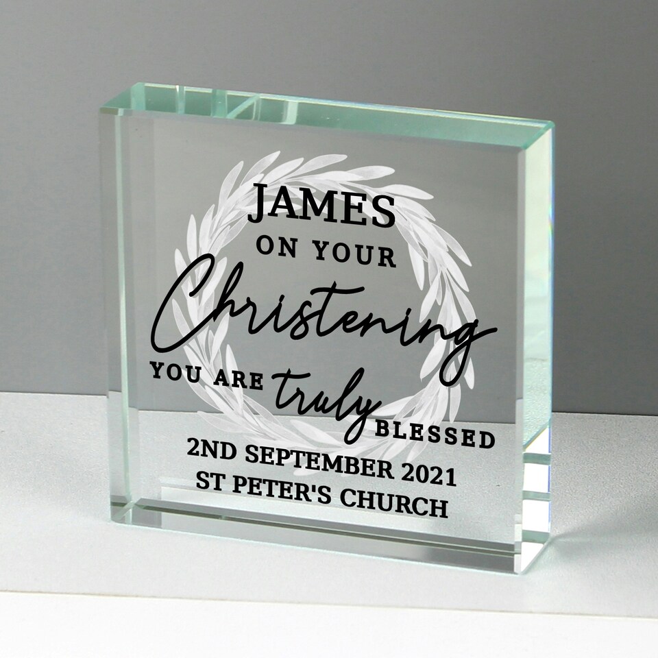 image 1 of Personalised 'Truly Blessed' Crystal Token Clear | One Size