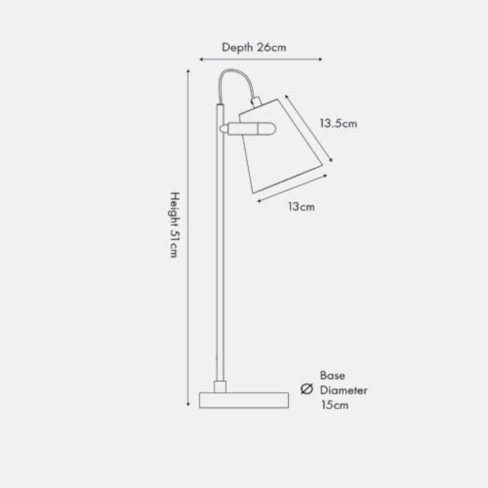 image 1 of Black and Brushed Brass Task Table Lamp Black | Gold