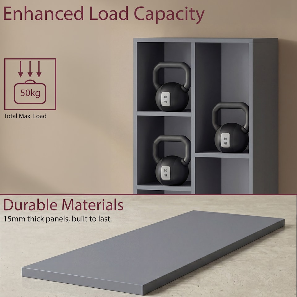 image 1 of Vida Designs 5 Cube Storage Unit, Grey