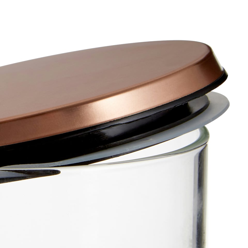 image 1 of Interiors by Premier Practical Design Rose Gold Lid 550ml Storage Jar, Elegant House Spice Jars, Durable Organizer For Kitchen