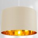 image 7 of Contemporary Cream Cotton 14 Table/Pendant Lamp Shade with Shiny Copper Inner | Cream