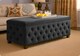 image 1 of 120cm Wide Empire Ottoman Storage Box with Legs, Black Velvet Chesterfield Upholstered Ottoman Footstool Coffee Table