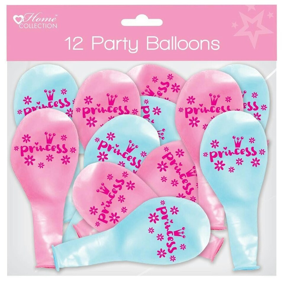 image 1 of Pack of 12 Printed Party Balloons - Princess