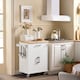 image 2 of SoBuy Kitchen Trolley with Drawer and 2 Doors, White/Natural Wood, 29.1x18.1x35.8 inches, 27.9 kg - FKW119-WN