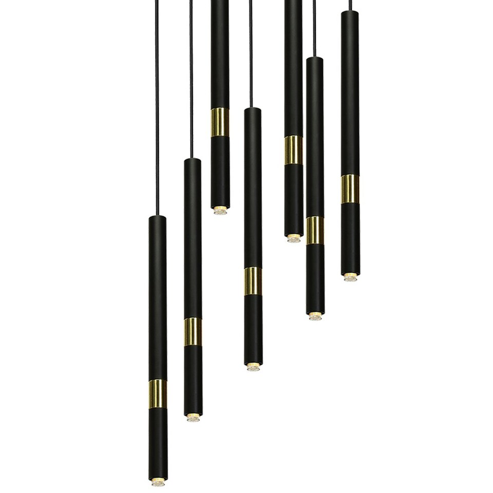 image 1 of Milagro Pendant Lamp Monza Black / Gold 7XG9 8W