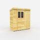 image 1 of 11 x 4 Feet Pent Shed - Double Door With Windows - Wood - L118 x W329 x H201 cm | Brown