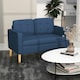 image 2 of HOMCOM Compact Loveseat Sofa 2 Seater Sofa with Storage and Wood Legs Blue