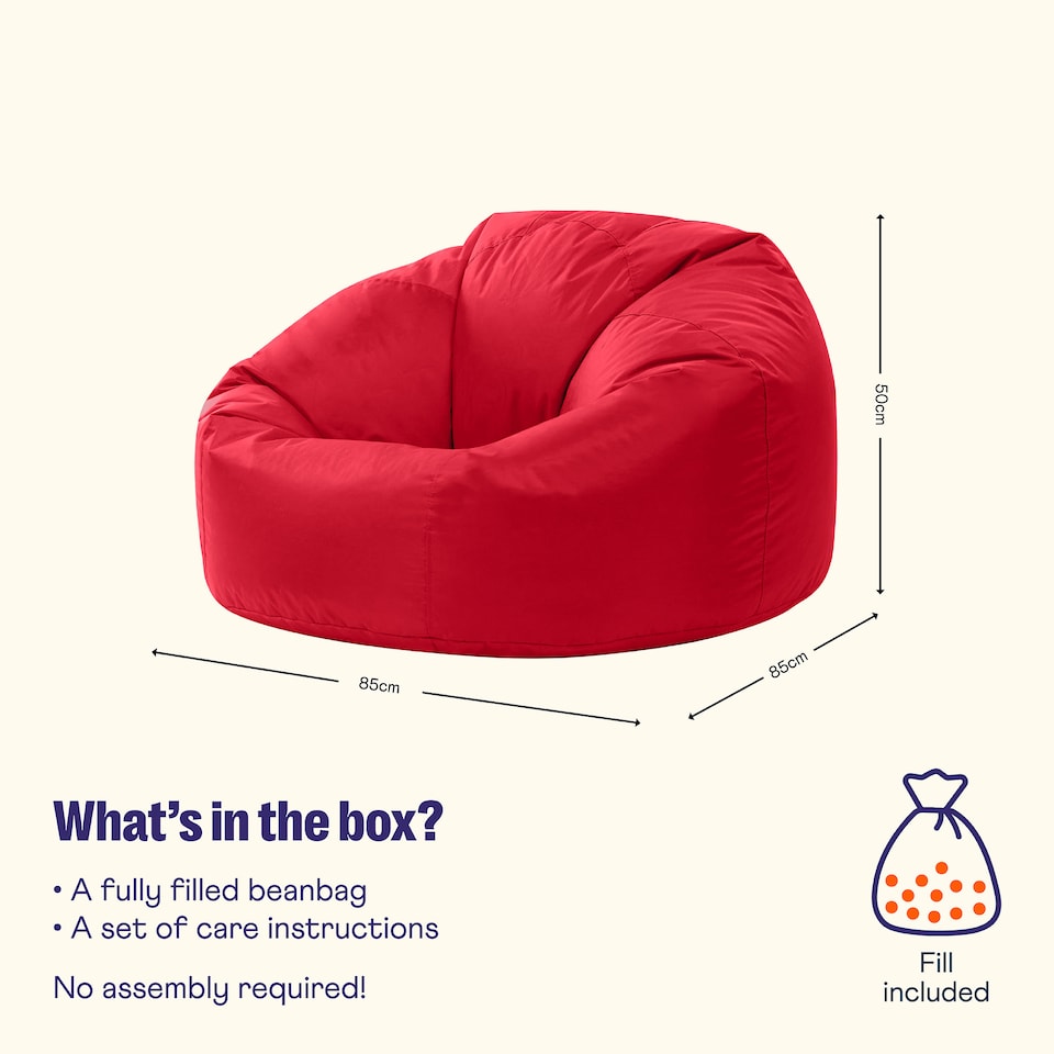 image 1 of Adult Classic Beanbag Outdoor Waterproof Bean bags Ready Filled - Red | Red | Red | 1
