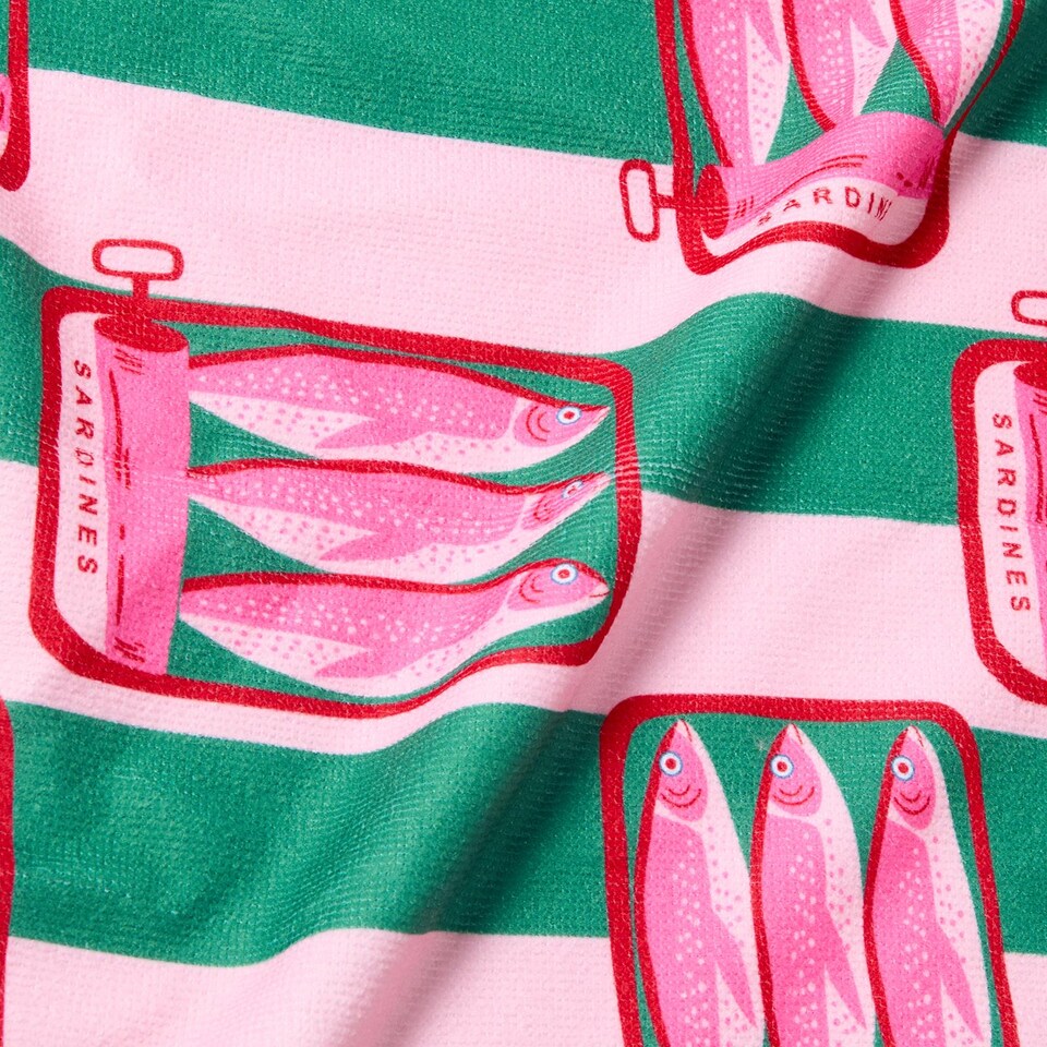 image 1 of OHS Stripes Beach Towel with Bag Quick Dry Absorbent Travel Spa