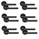 image 1 of Golden Grace 6 Pairs Straight T-Bar Door Handles on Round Rose in Matt Black Finish Black
