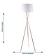 image 5 of First Choice Lighting Pair Copper Tripod Floor Lamp with White Fabric Shade Copper | White